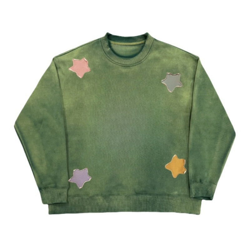 Trendy Patchwork Design Colorful Sweatshirt